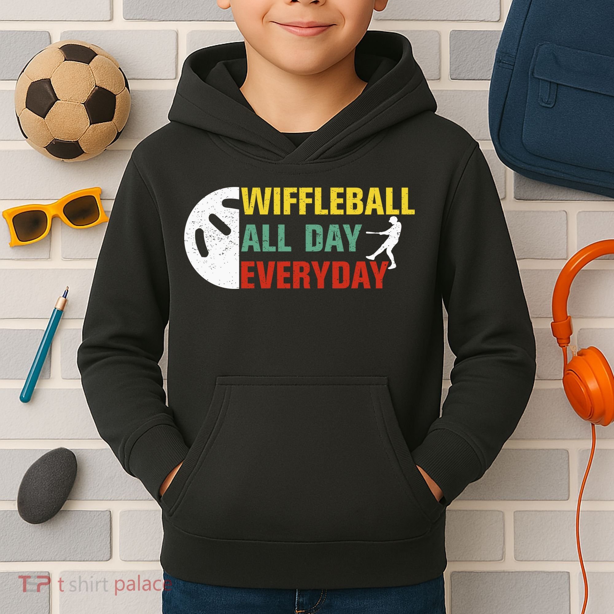Wiffleball All Day Everyday Kids Hoodie
