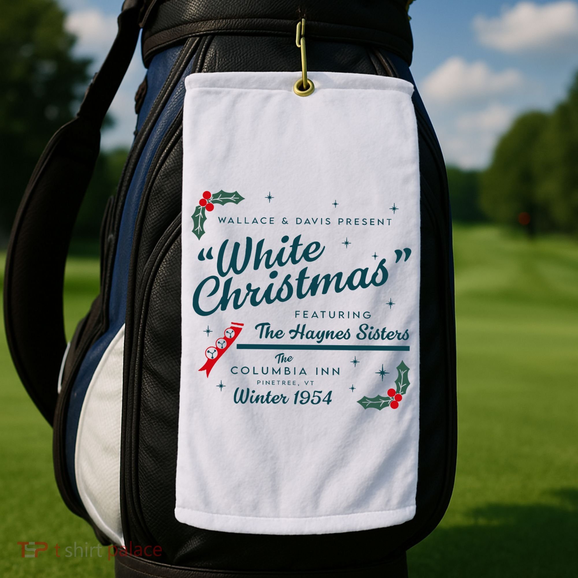 Wallace And Davis Present White Christmas Featuring Christmas Golf Towel