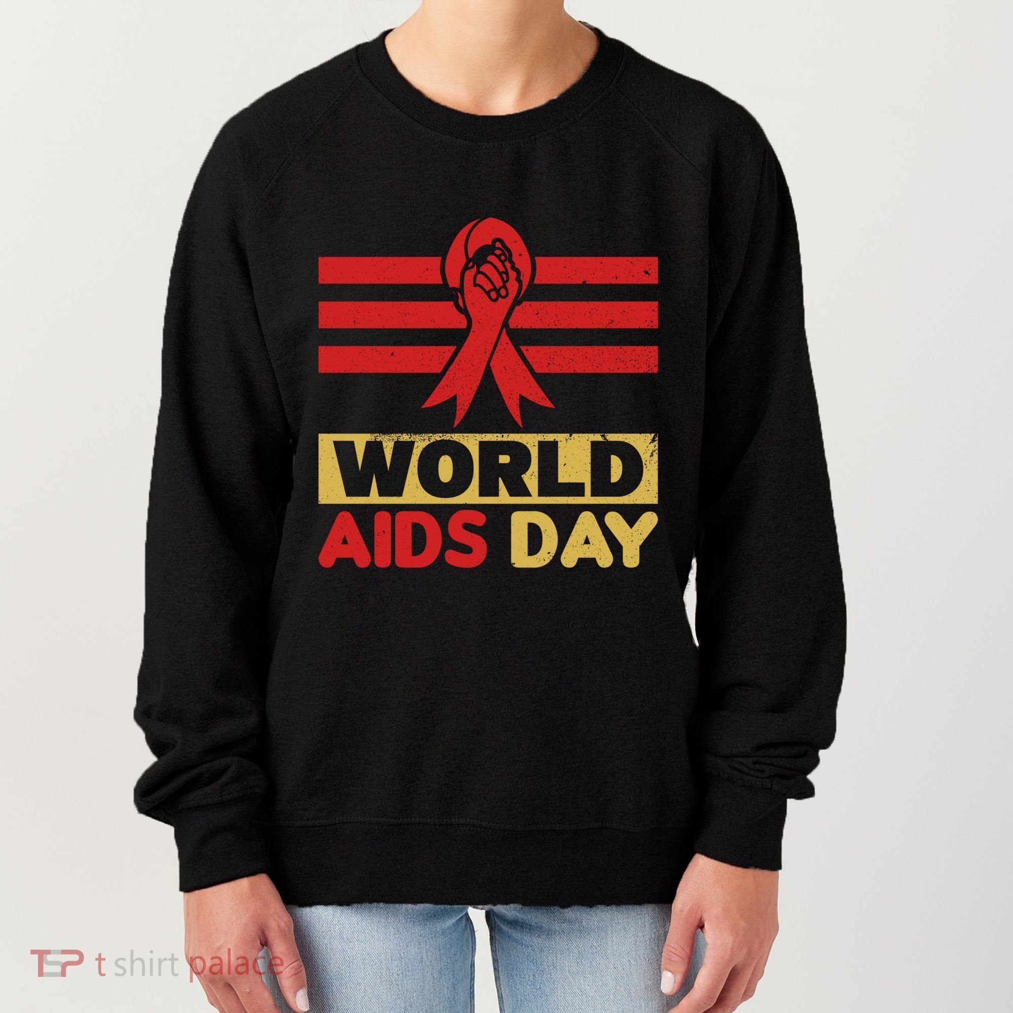 World Aids Day Support Awareness Fight Together Gift Women's Sweatshirt