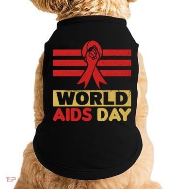 World Aids Day Support Awareness Fight Together Gift Doggie Tank