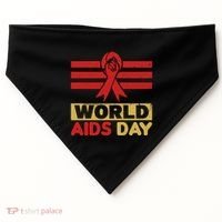 World Aids Day Support Awareness Fight Together Gift USA-Made Doggie Bandana thumb 0