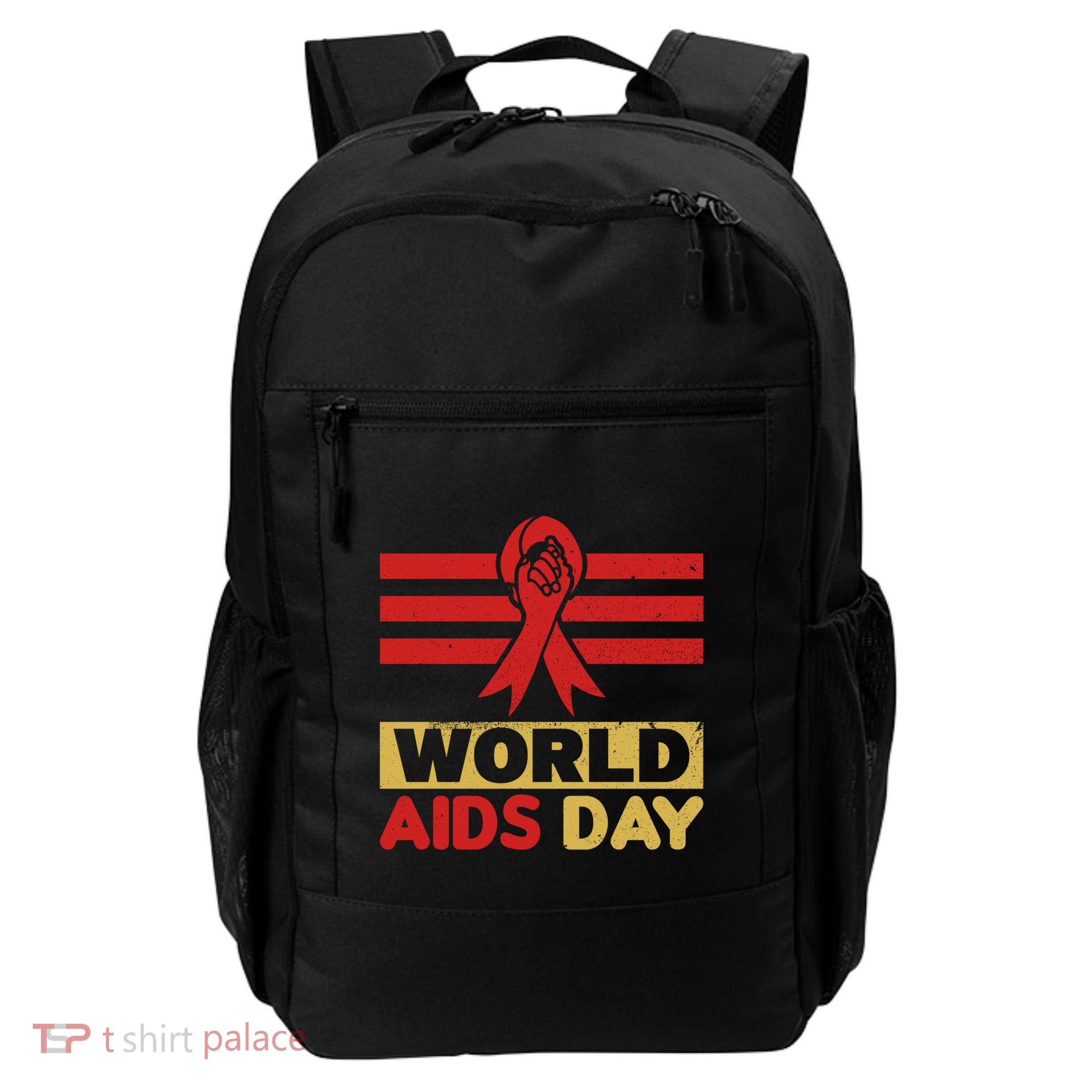 World Aids Day Support Awareness Fight Together Gift Backpack