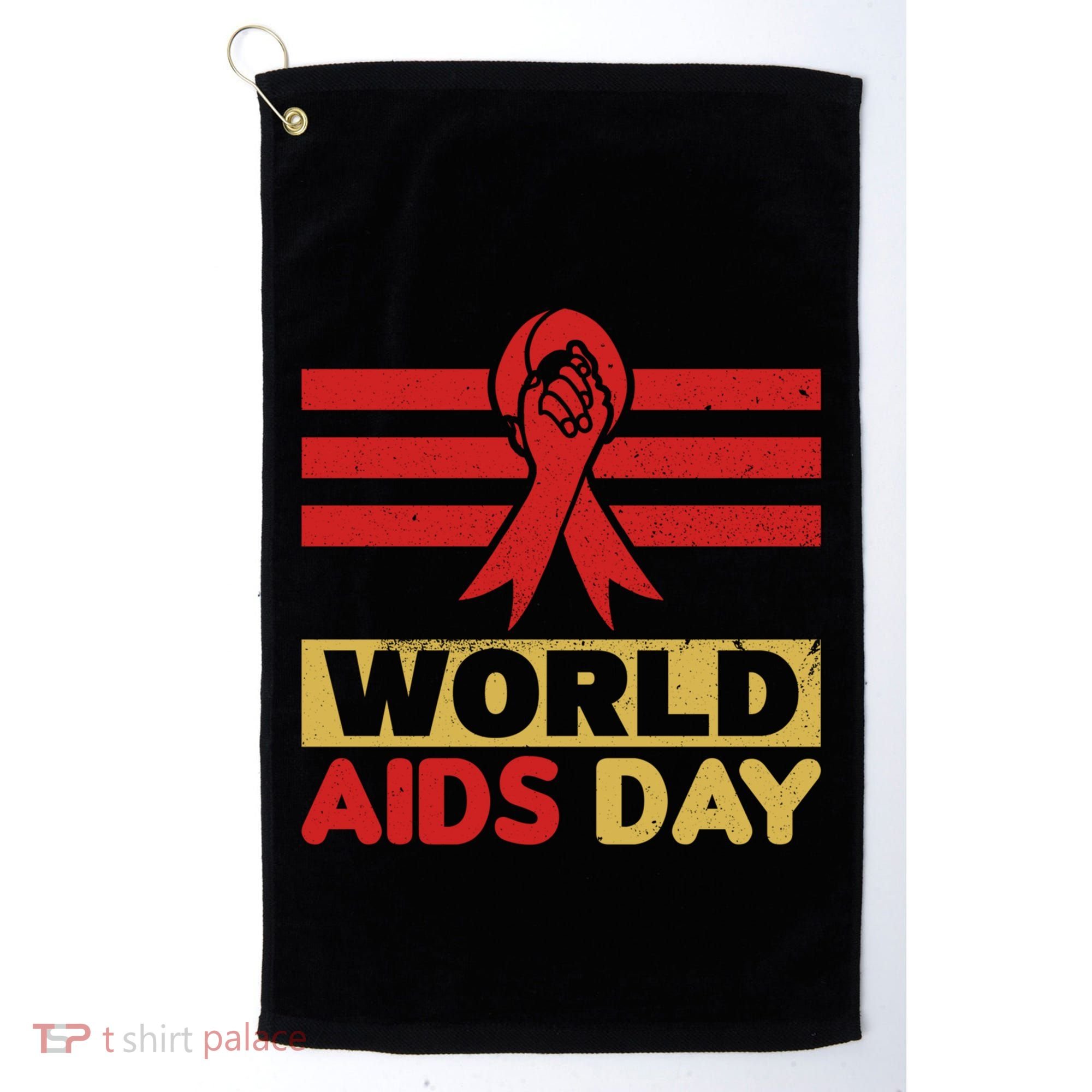 World Aids Day Support Awareness Fight Together Gift Golf Towel
