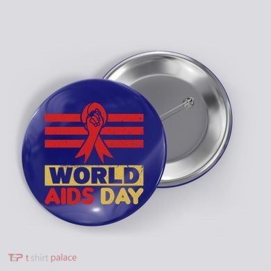 World Aids Day Support Awareness Fight Together Gift Button