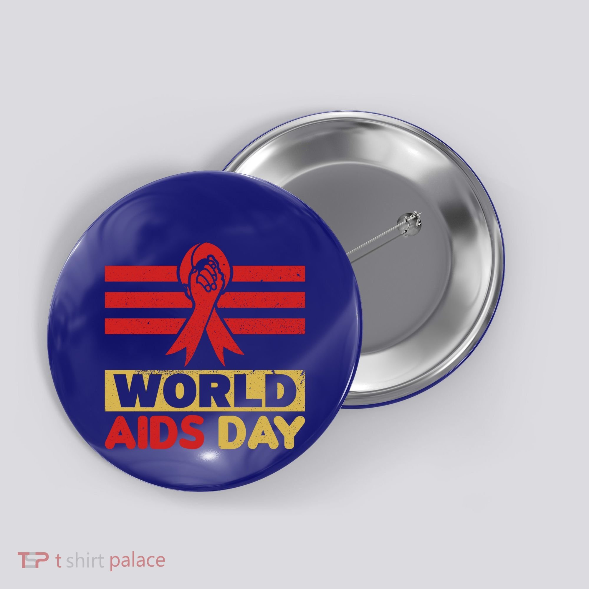 World Aids Day Support Awareness Fight Together Gift Button
