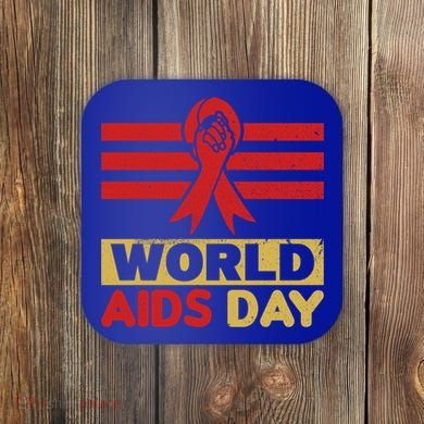 World Aids Day Support Awareness Fight Together Gift Coaster