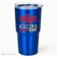 World Aids Day Support Awareness Fight Together Gift Tumbler thumb 0