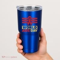 World Aids Day Support Awareness Fight Together Gift Tumbler thumb 2