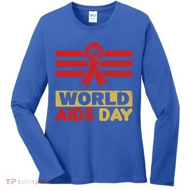 World Aids Day Support Awareness Fight Together Gift Women's Long Sleeve Shirt