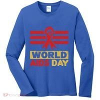 World Aids Day Support Awareness Fight Together Gift Women's Long Sleeve Shirt thumb 0