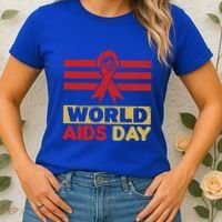 World Aids Day Support Awareness Fight Together Gift Women's T-Shirt thumb 2