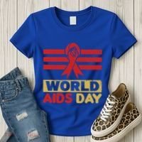 World Aids Day Support Awareness Fight Together Gift Women's T-Shirt thumb 3