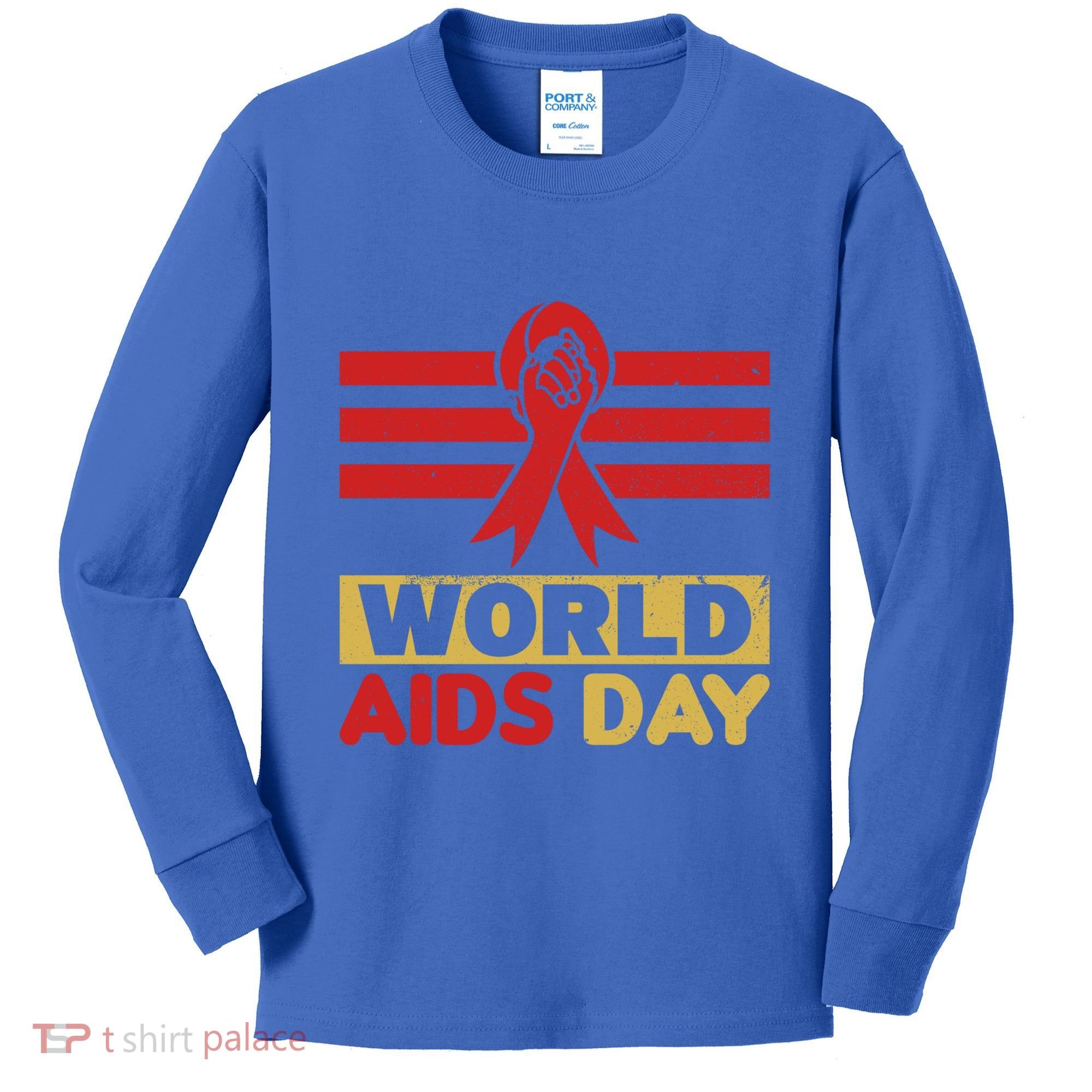 World Aids Day Support Awareness Fight Together Gift Kids Long Sleeve Shirt
