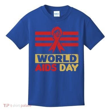 World Aids Day Support Awareness Fight Together Gift Kids T-Shirt
