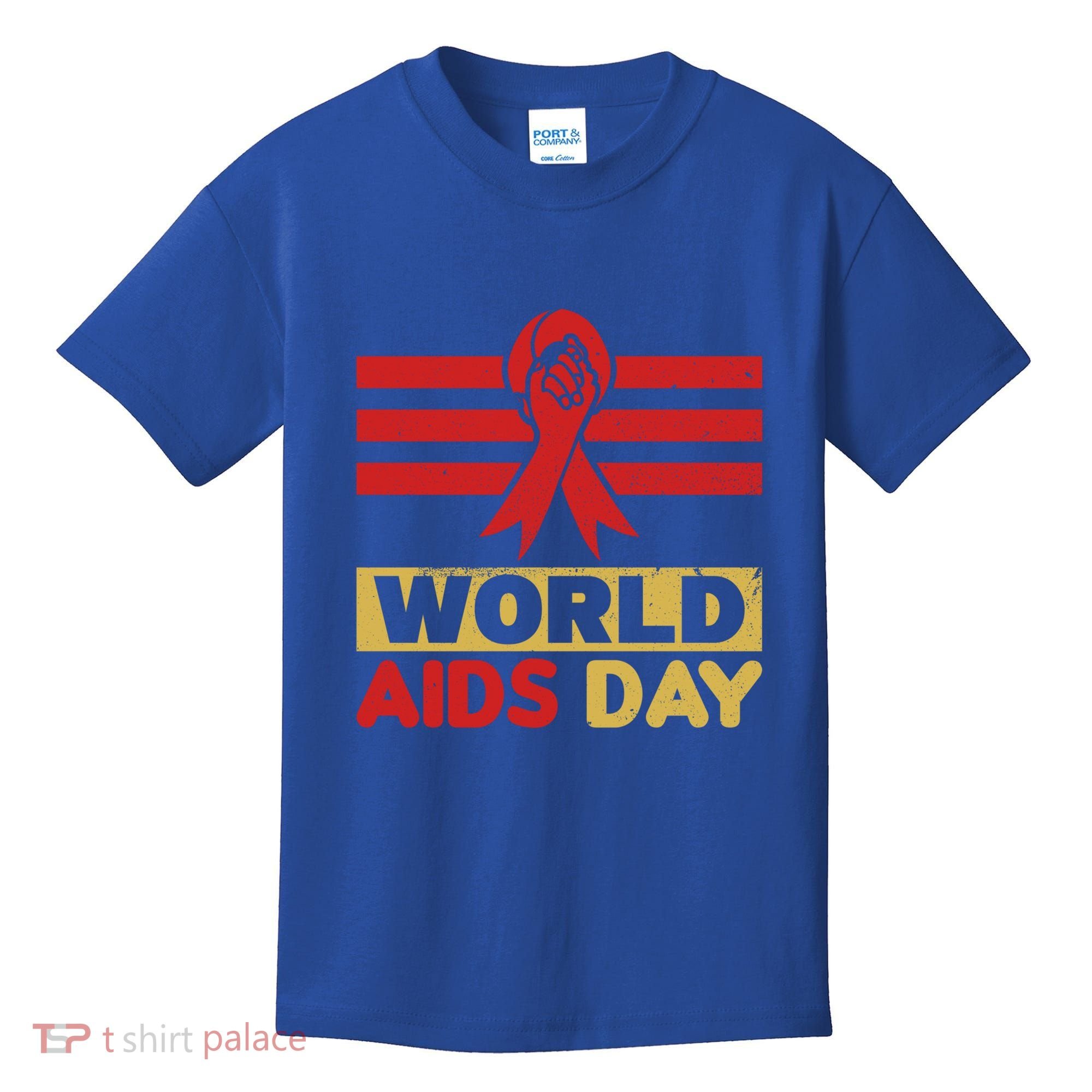 World Aids Day Support Awareness Fight Together Gift Kids T-Shirt