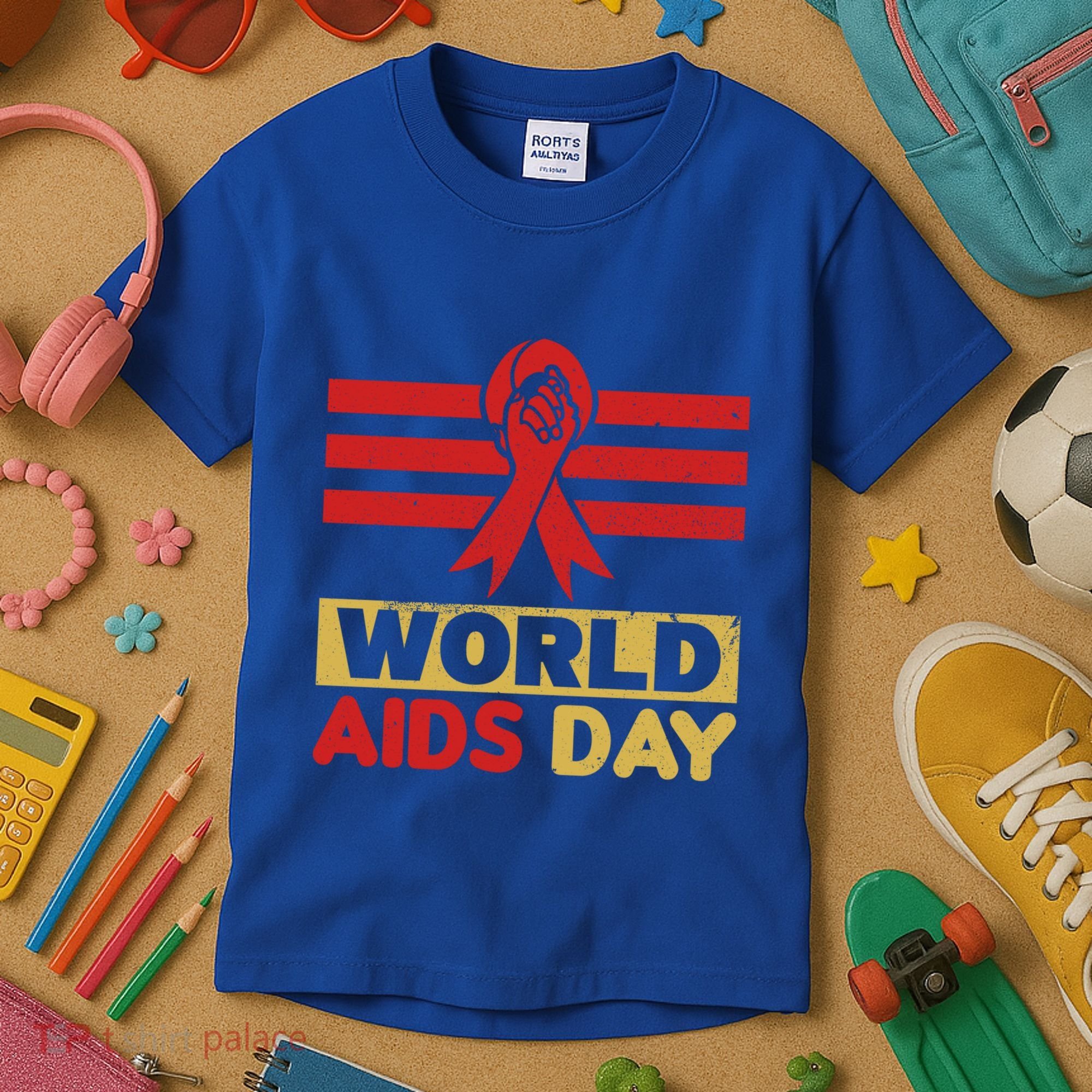 World Aids Day Support Awareness Fight Together Gift Kids T-Shirt