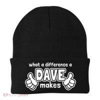 What A Difference A Dave Makes Gift Funny Saying David Gift Beanie thumb 0
