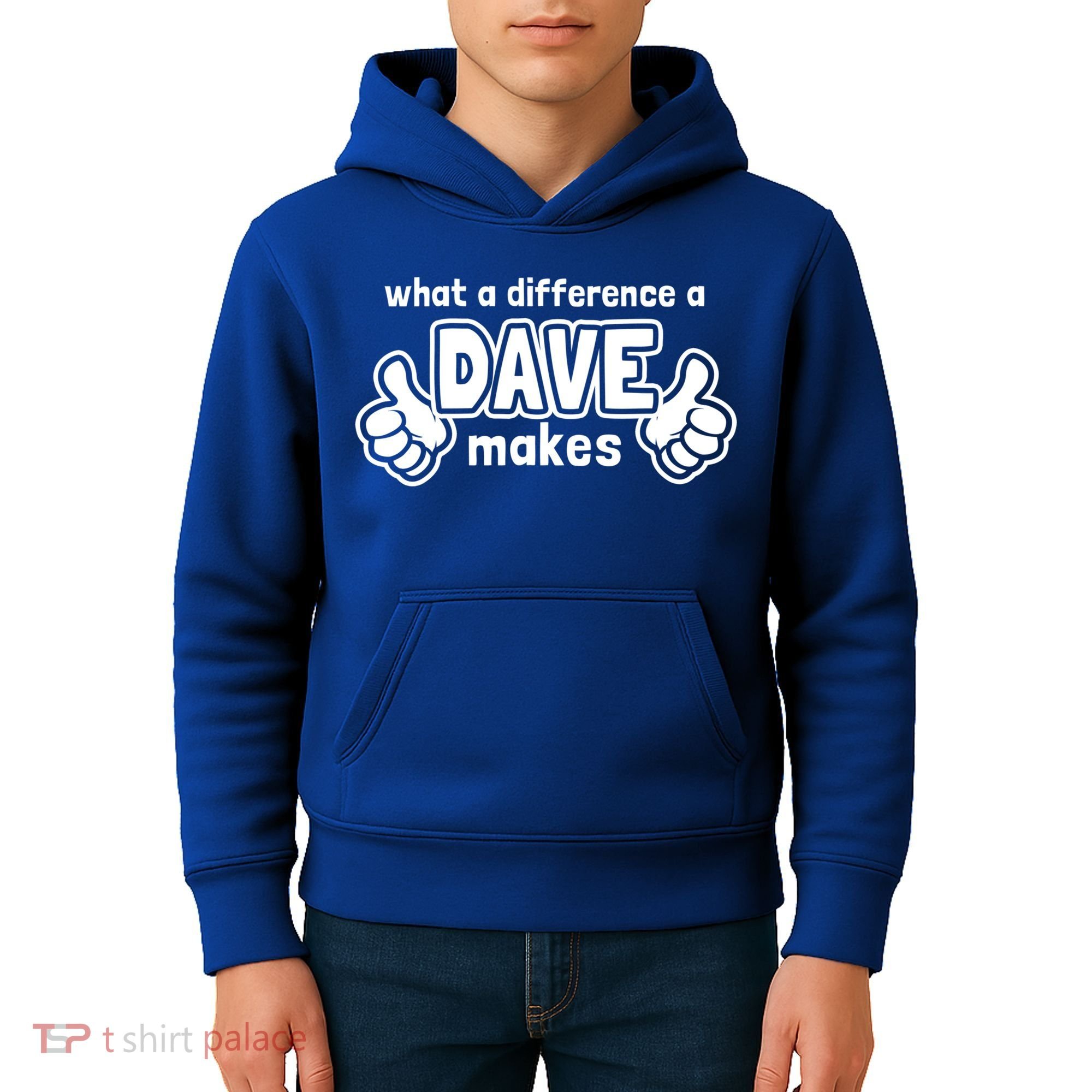What A Difference A Dave Makes Gift Funny Saying David Gift Kids Hoodie