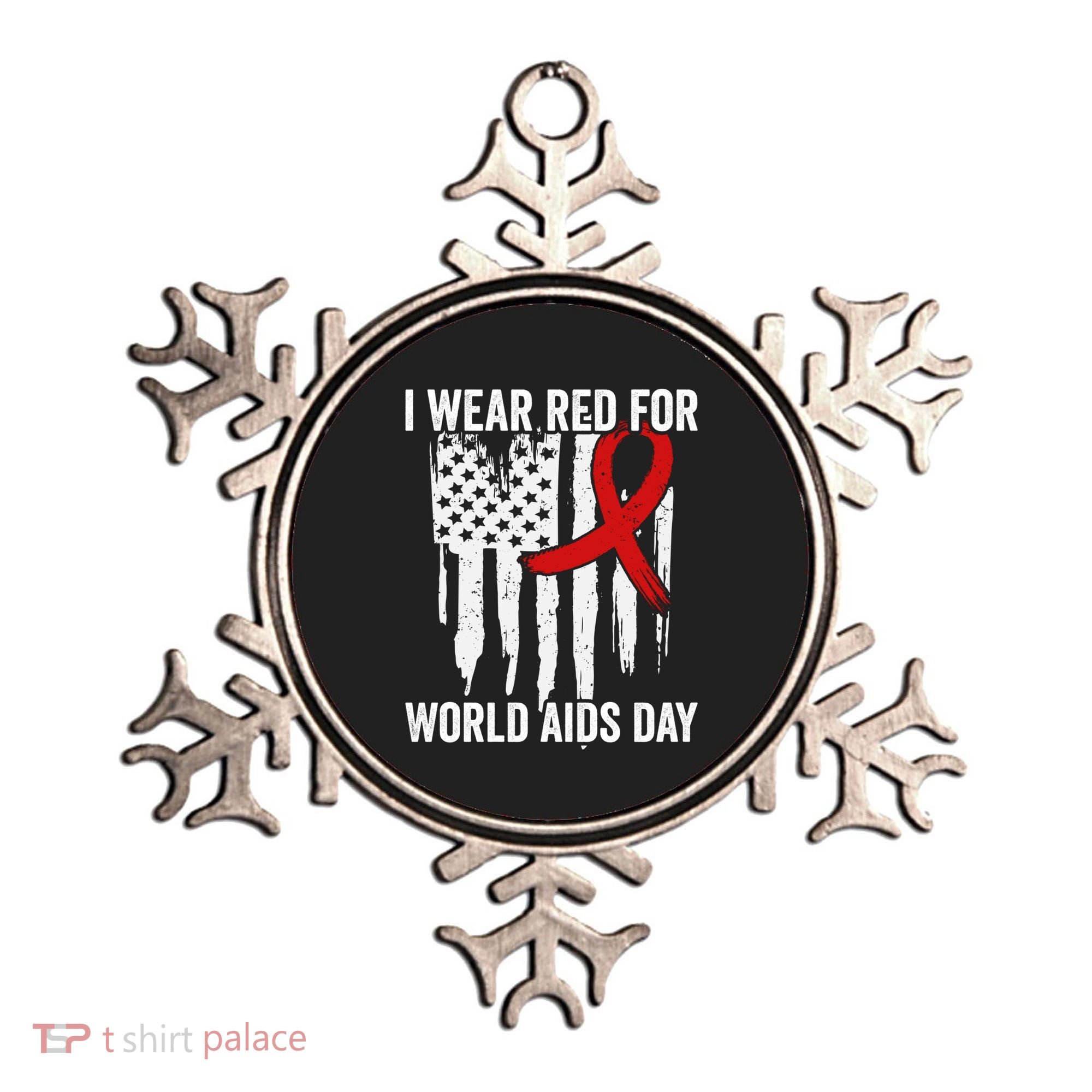 World Aids Day Hope Hiv Red Ribbon Aids Awareness Matching Cool Gift Ornament