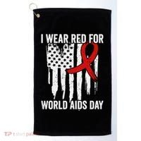 World Aids Day Hope Hiv Red Ribbon Aids Awareness Matching Cool Gift Golf Towel thumb 0