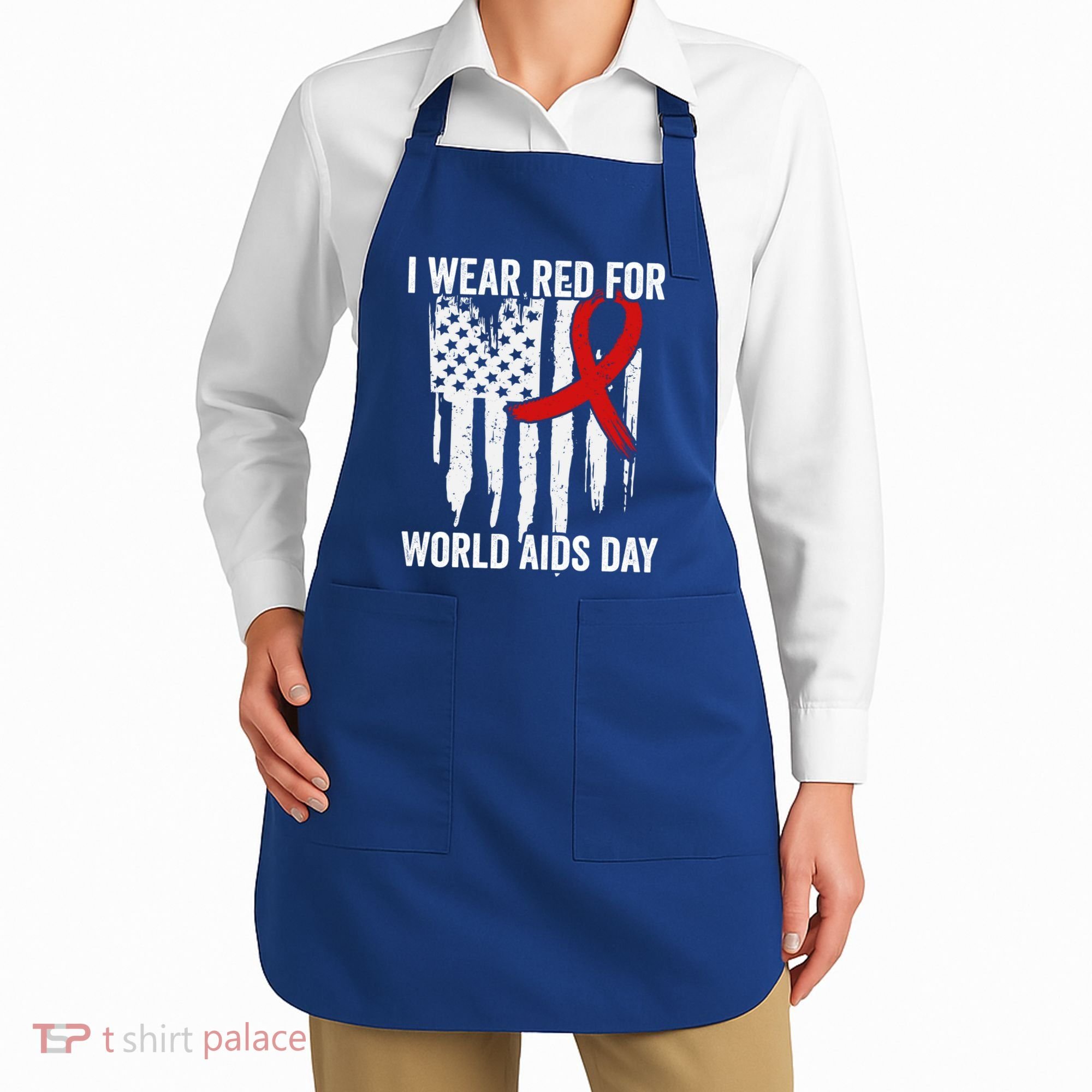 World Aids Day Hope Hiv Red Ribbon Aids Awareness Matching Cool Gift Apron