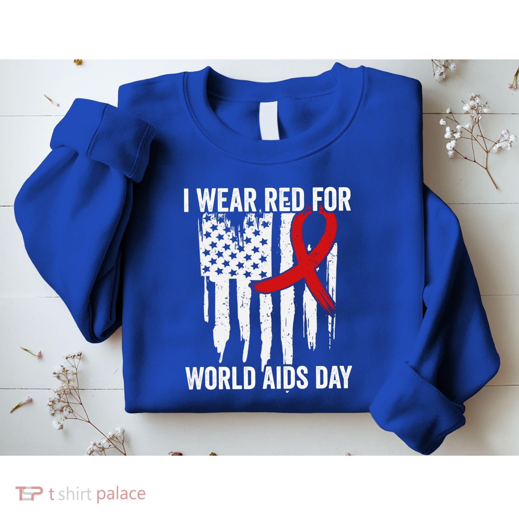 World Aids Day Hope Hiv Red Ribbon Aids Awareness Matching Cool Gift Sweatshirt