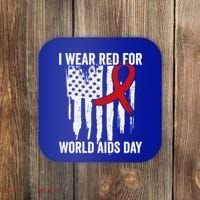 World Aids Day Hope Hiv Red Ribbon Aids Awareness Matching Cool Gift Coaster thumb 0