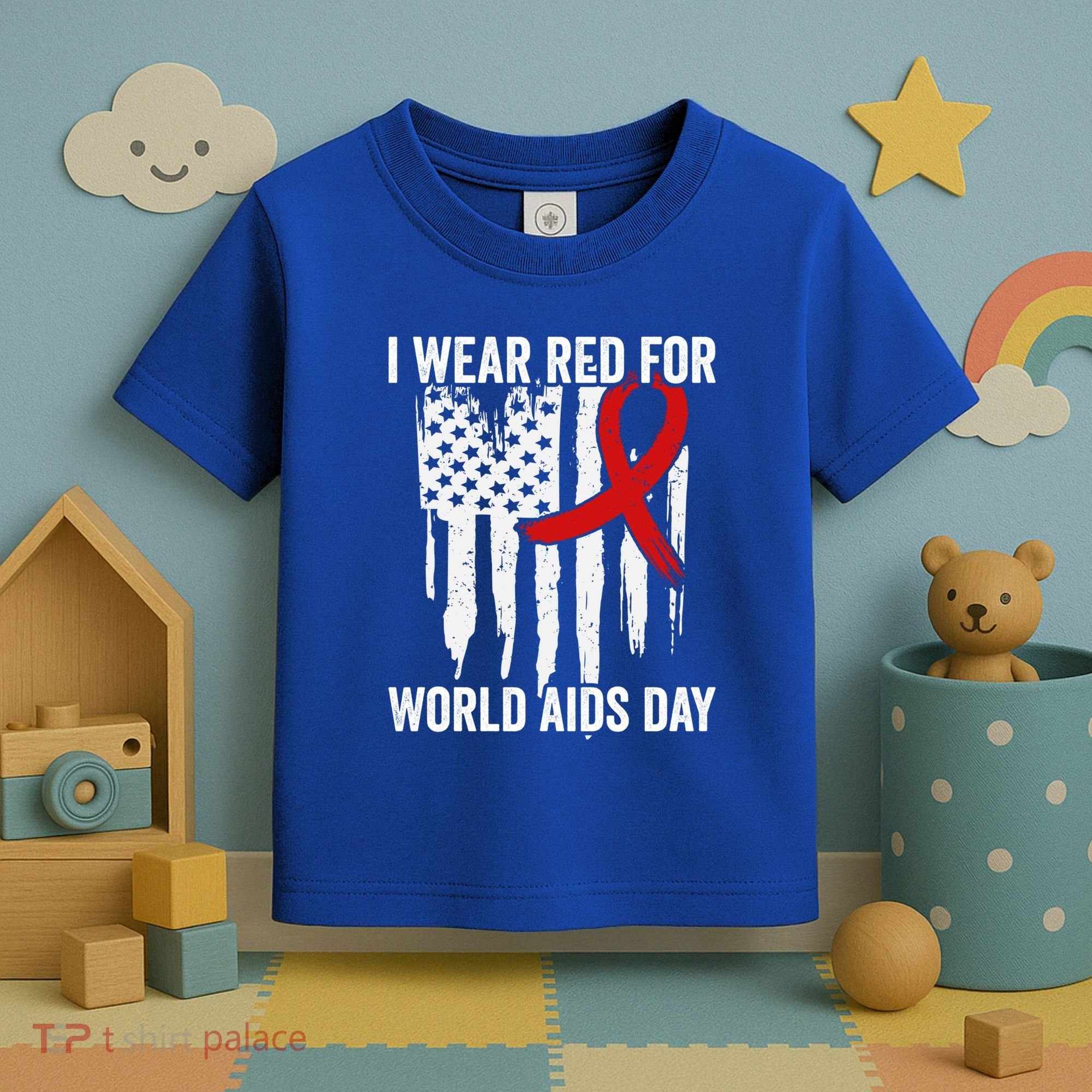 World Aids Day Hope Hiv Red Ribbon Aids Awareness Matching Cool Gift Toddler T-Shirt