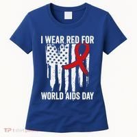 World Aids Day Hope Hiv Red Ribbon Aids Awareness Matching Cool Gift Women's T-Shirt thumb 0