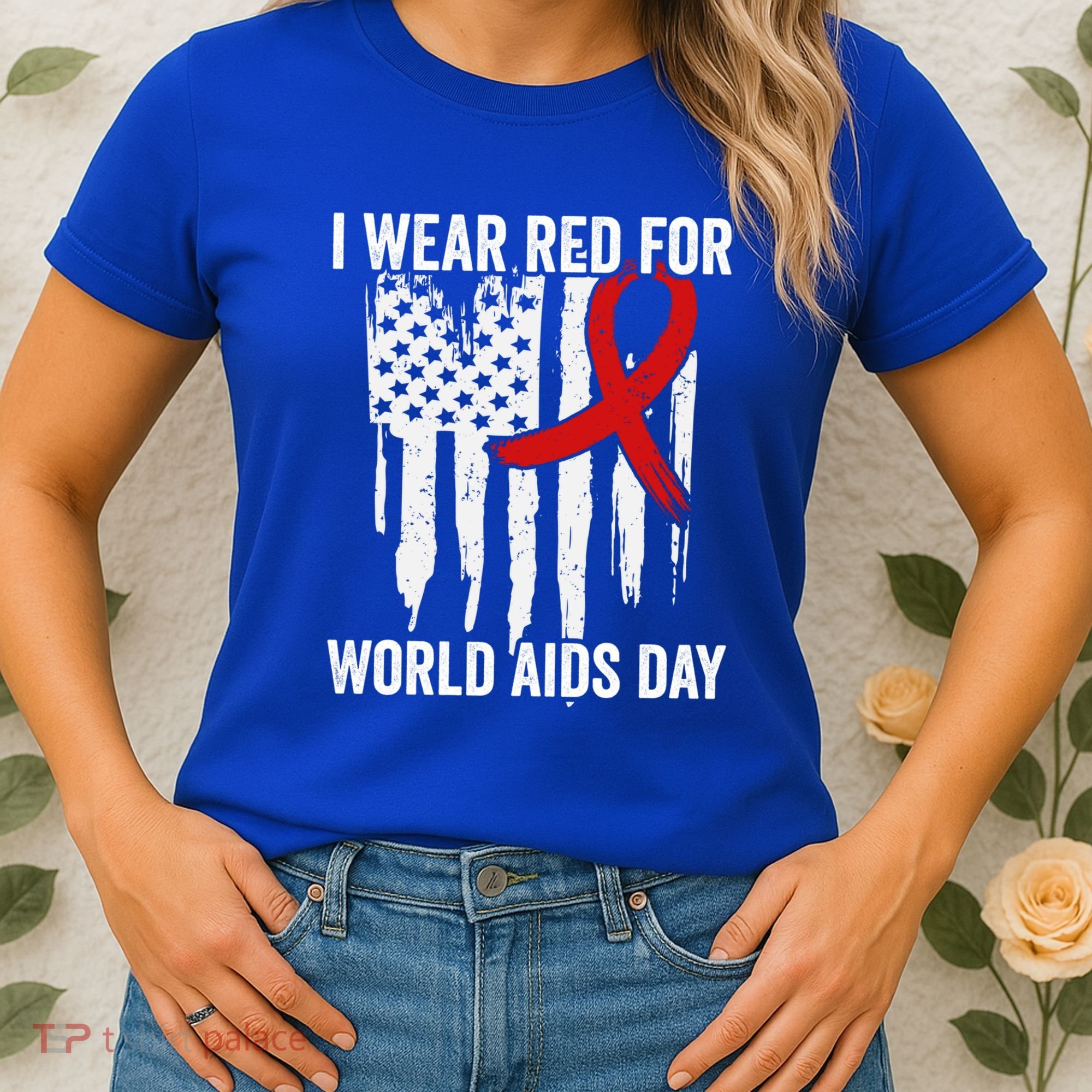 World Aids Day Hope Hiv Red Ribbon Aids Awareness Matching Cool Gift Women's T-Shirt