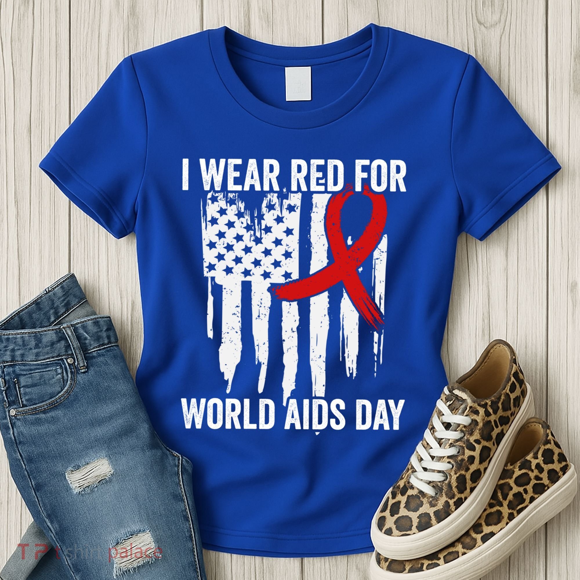 World Aids Day Hope Hiv Red Ribbon Aids Awareness Matching Cool Gift Women's T-Shirt