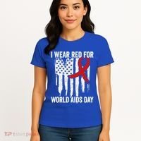 World Aids Day Hope Hiv Red Ribbon Aids Awareness Matching Cool Gift Women's T-Shirt thumb 4