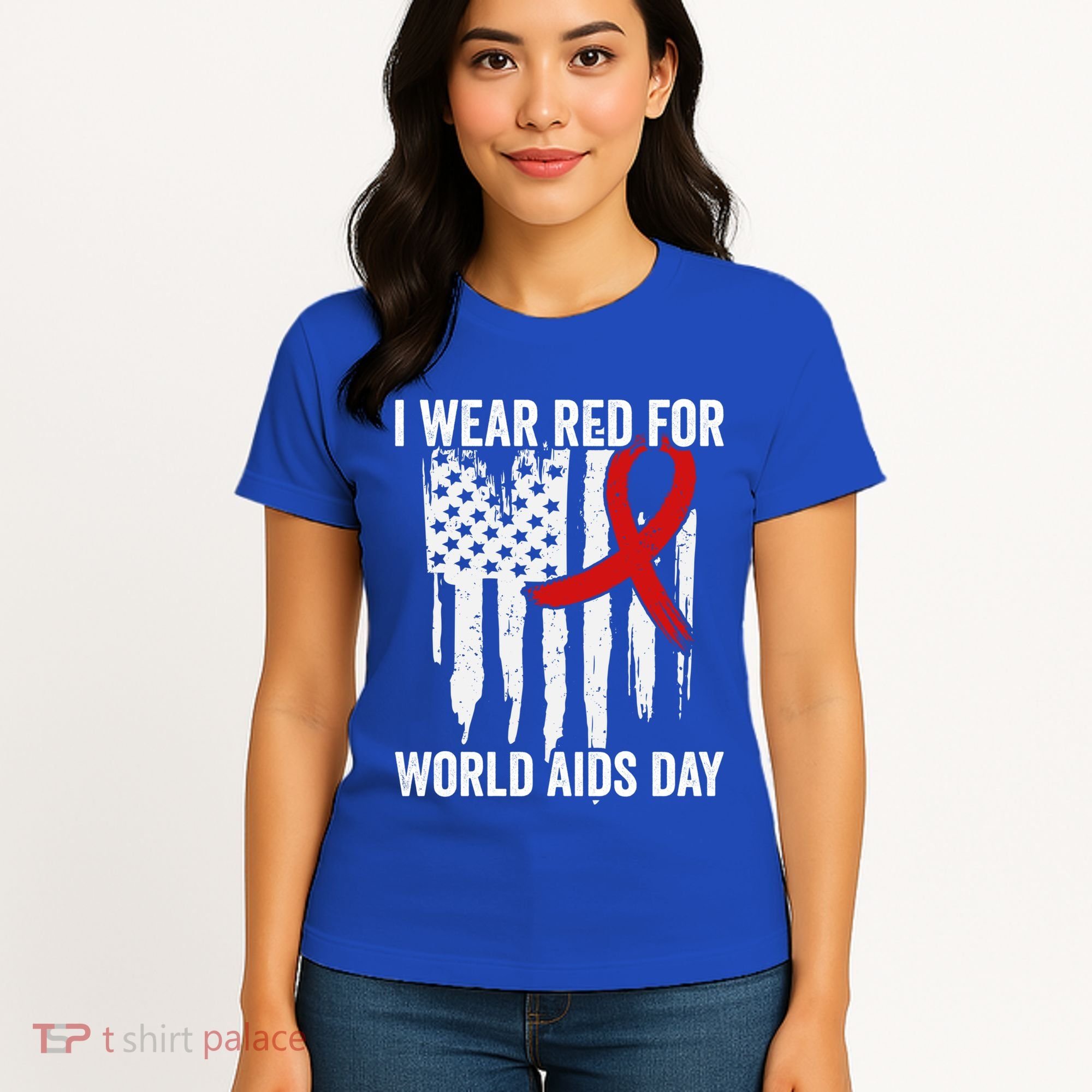 World Aids Day Hope Hiv Red Ribbon Aids Awareness Matching Cool Gift Women's T-Shirt