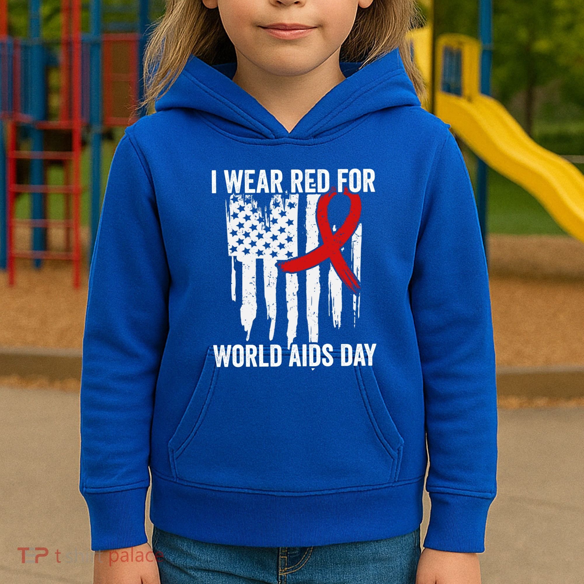 World Aids Day Hope Hiv Red Ribbon Aids Awareness Matching Cool Gift Kids Hoodie