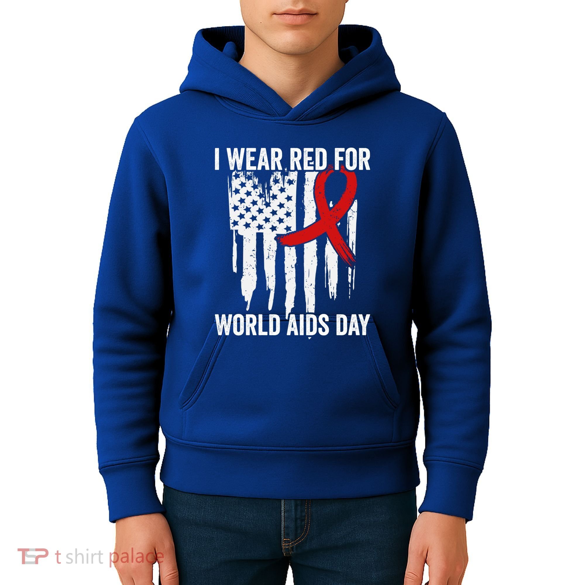 World Aids Day Hope Hiv Red Ribbon Aids Awareness Matching Cool Gift Kids Hoodie