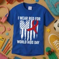 World Aids Day Hope Hiv Red Ribbon Aids Awareness Matching Cool Gift Kids T-Shirt thumb 3