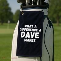 What A Difference A Dave Makes Funny Golf Towel thumb 2