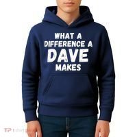 What A Difference A Dave Makes Funny Kids Hoodie thumb 4