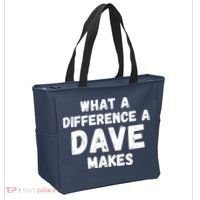 What A Difference A Dave Makes Funny Tote Bag thumb 2
