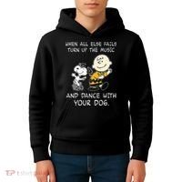 When All Else Fails Turn Up The Music & Dance With Your Dog Kids Hoodie thumb 4