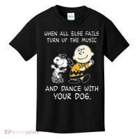 When All Else Fails Turn Up The Music & Dance With Your Dog Kids T-Shirt thumb 0