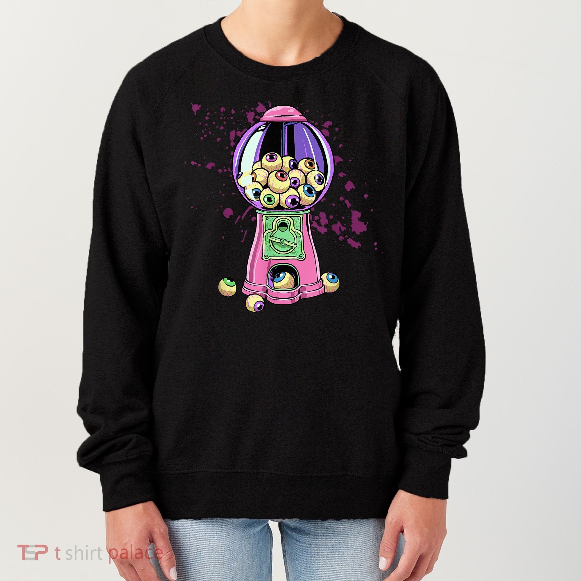 Weirdcore Aesthetic Eyeball Bubble Gumball Machine Halloween Women's Sweatshirt