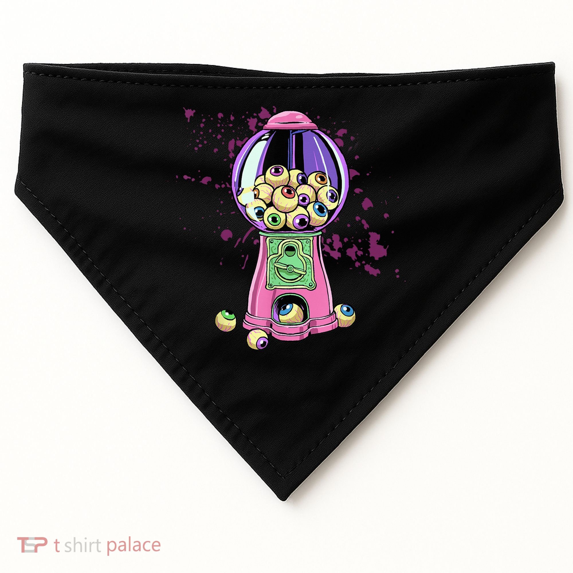 Weirdcore Aesthetic Eyeball Bubble Gumball Machine Halloween USA-Made Doggie Bandana
