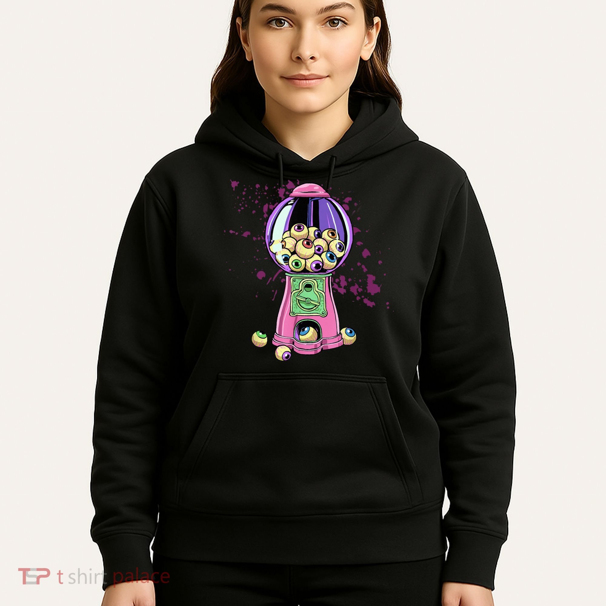 Weirdcore Aesthetic Eyeball Bubble Gumball Machine Halloween Hoodie