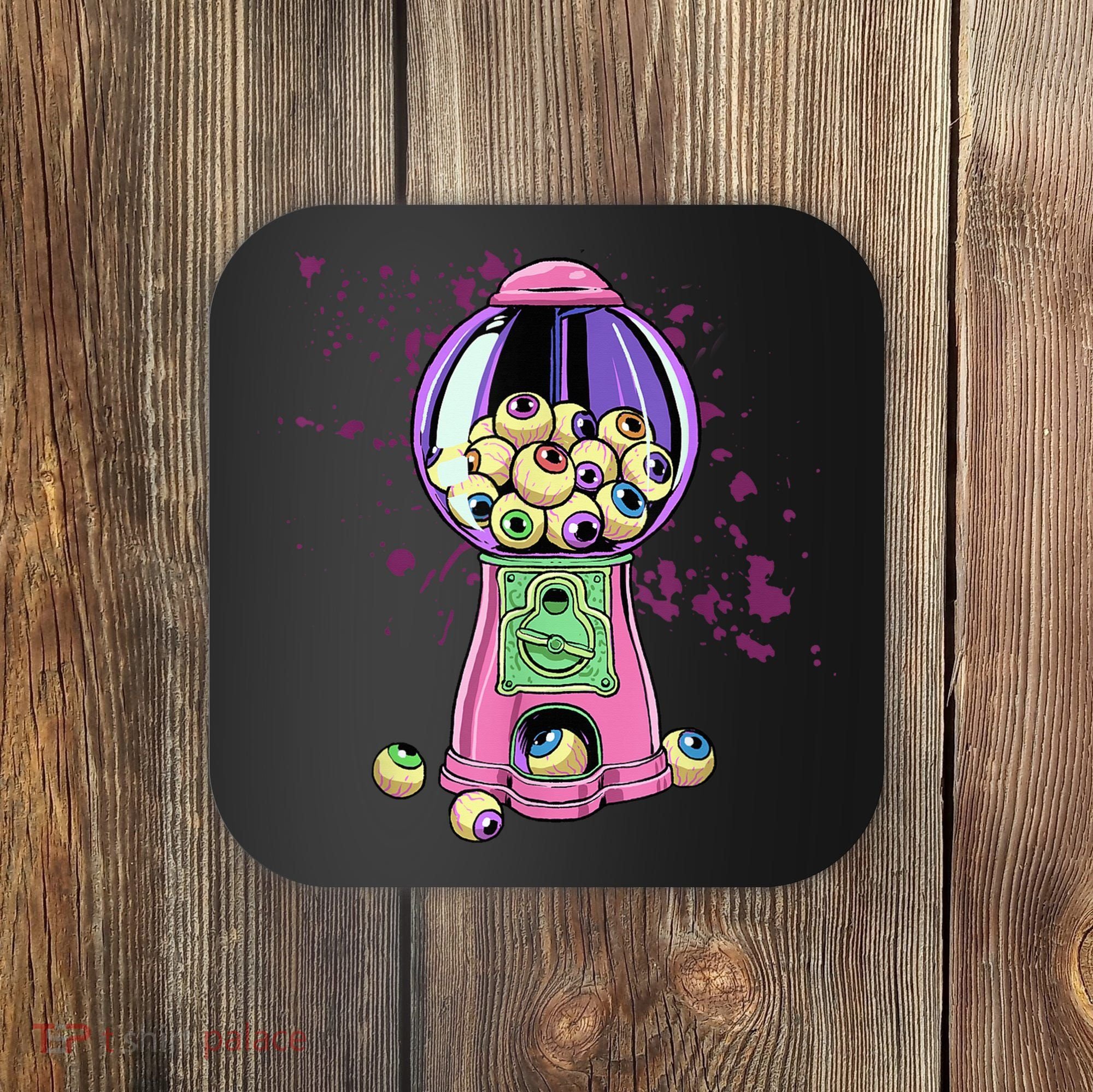 Weirdcore Aesthetic Eyeball Bubble Gumball Machine Halloween Coaster