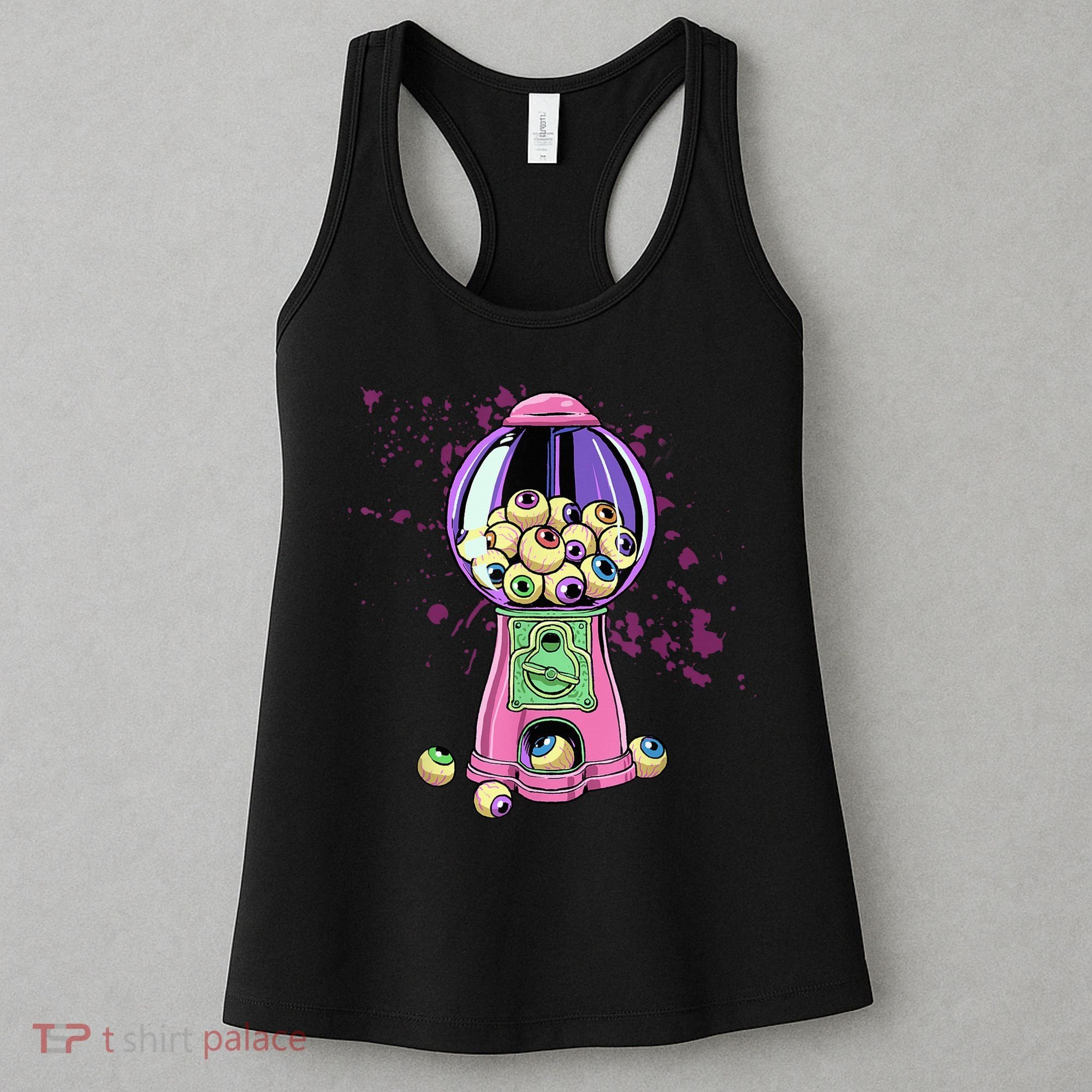 Weirdcore Aesthetic Eyeball Bubble Gumball Machine Halloween Women's Tank Top