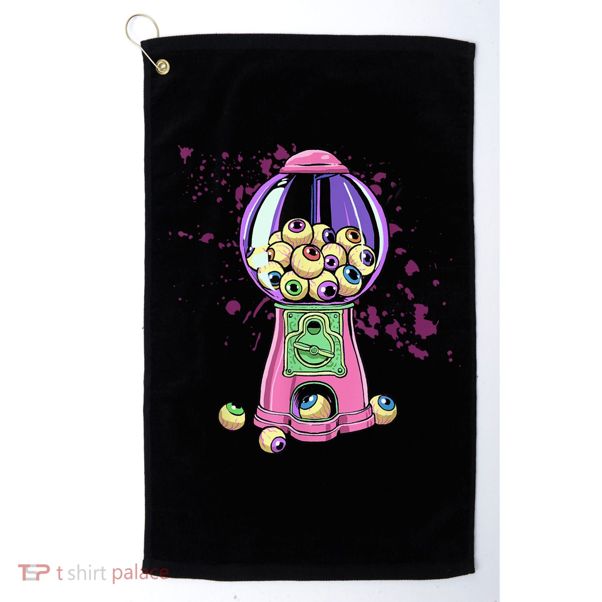 Weirdcore Aesthetic Eyeball Bubble Gumball Machine Halloween Golf Towel