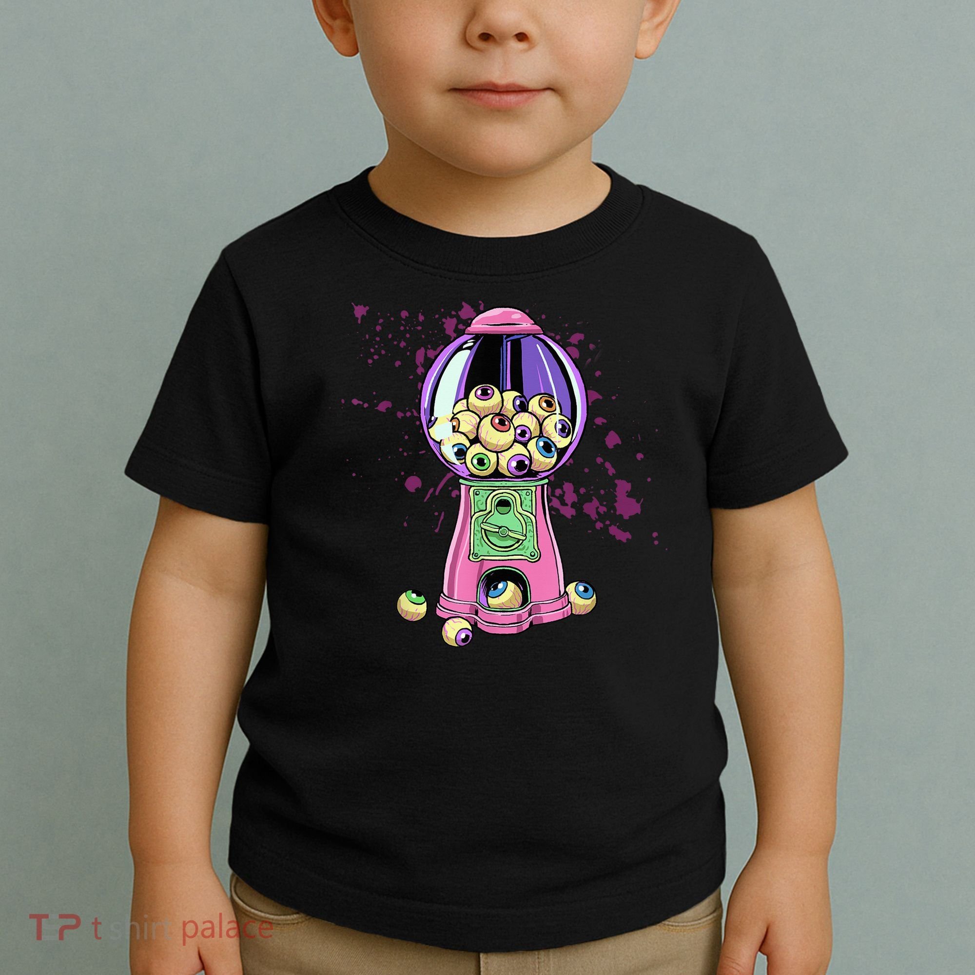 Weirdcore Aesthetic Eyeball Bubble Gumball Machine Halloween Toddler T-Shirt