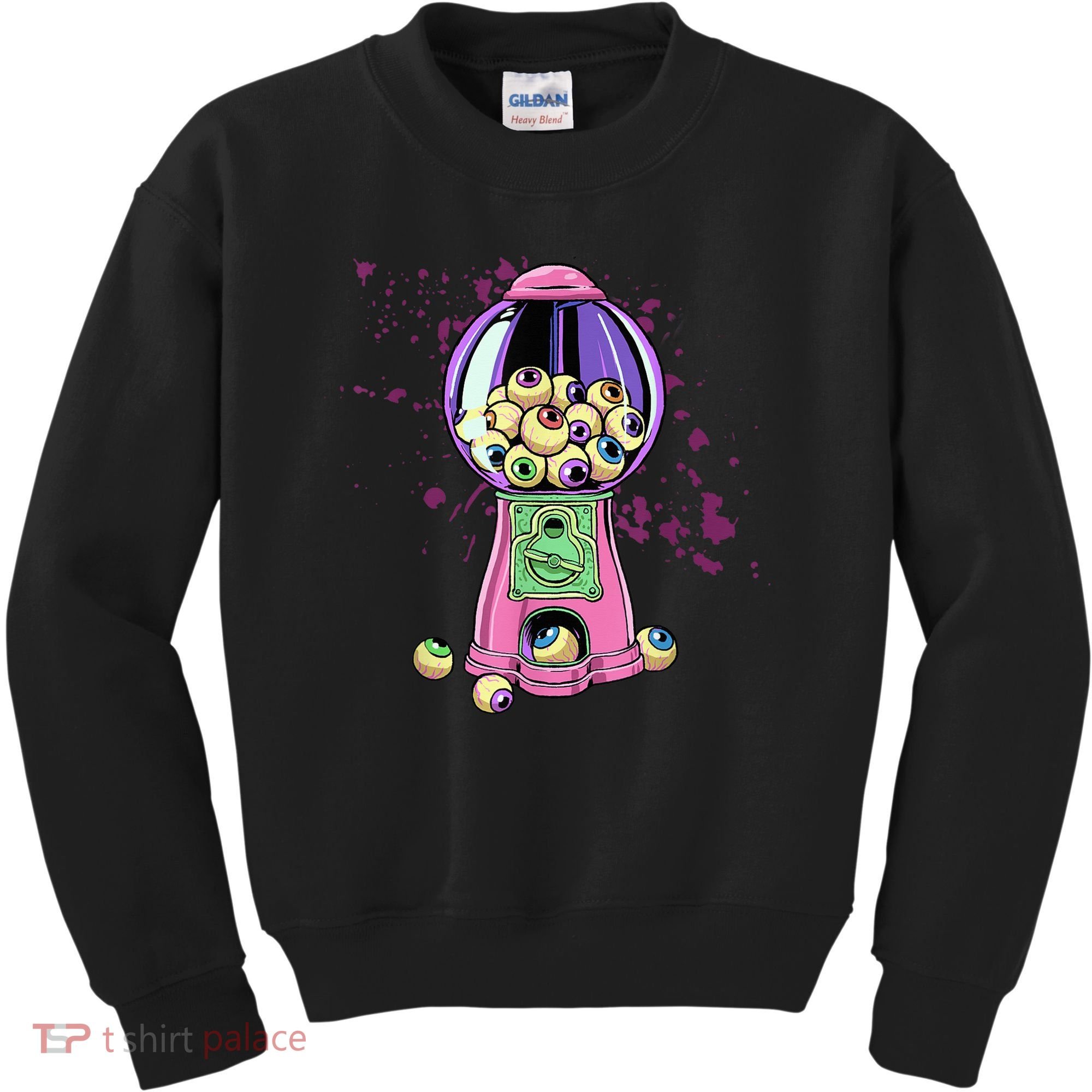 Weirdcore Aesthetic Eyeball Bubble Gumball Machine Halloween Kids Sweatshirt