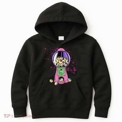 Weirdcore Aesthetic Eyeball Bubble Gumball Machine Halloween Kids Hoodie